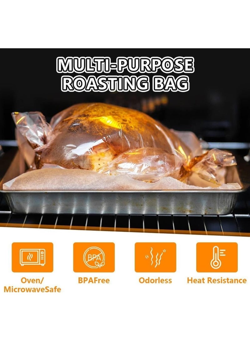 أكياس طهي وشواء كبيرة جدًا للديك الرومي واللحوم - أكياس مقاومة للحرارة العالية تحافظ على الرطوبة والنكهة - مثالية للدواجن والأسماك واللحوم المشوية الكبيرة - عبوة من 8 أكياس - Image 3